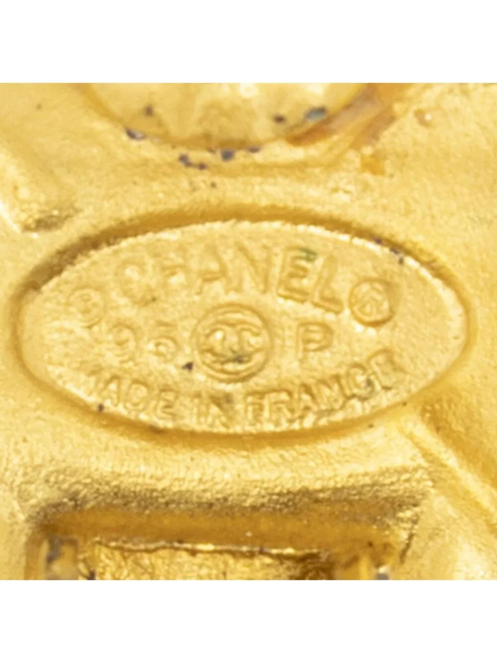 Chanel CC Clover Dangle Clip on Earrings Gold Plated